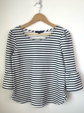 Green Envelope black and White Striped Top size small